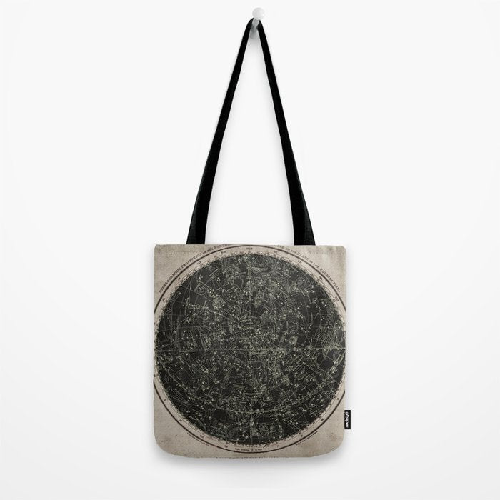Constellations of the Northern Hemisphere on Vintage Paper Tote Bag Gallery Image 2