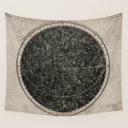 Constellations of the Northern Hemisphere on Vintage Paper Wall Tapestry Gallery Image 4