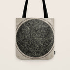 Constellations of the Northern Hemisphere on Vintage Paper Tote Bag Gallery Image 1