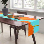 Poppies On A Turquoise Background #decor #society6 #buyart Table Runner Gallery Image 2