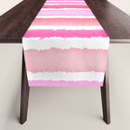 Wide Watercolour Stripes - Pink Table Runner Gallery Image 1