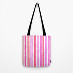 Wide Watercolour Stripes - Pink Tote Bag Gallery Image 2