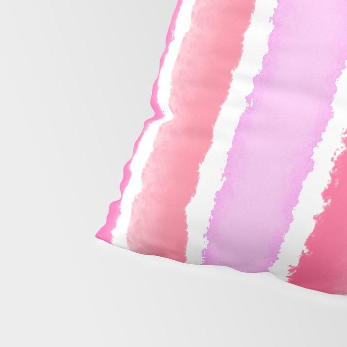Wide Watercolour Stripes - Pink Pillow Sham Gallery Image 4