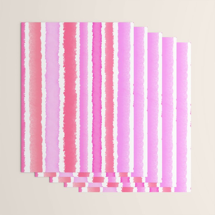 Wide Watercolour Stripes - Pink Wrapping Paper Gallery Image 3