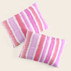 Wide Watercolour Stripes - Pink Pillow Sham Gallery Image 3