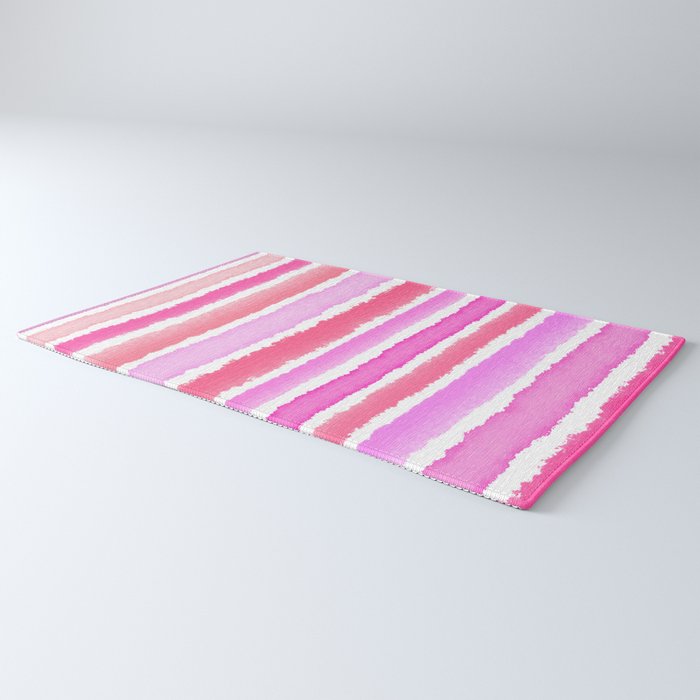 Wide Watercolour Stripes - Pink Rug Gallery Image 3