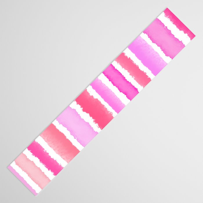Wide Watercolour Stripes - Pink Table Runner Gallery Image 3