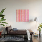 Wide Watercolour Stripes - Pink Wood Wall Art Gallery Image 2