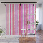 Wide Watercolour Stripes - Pink Wall Mural Gallery Image 1