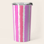 Wide Watercolour Stripes - Pink Travel Mug Gallery Image 2
