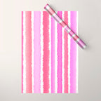 Wide Watercolour Stripes - Pink Wrapping Paper Gallery Image 1