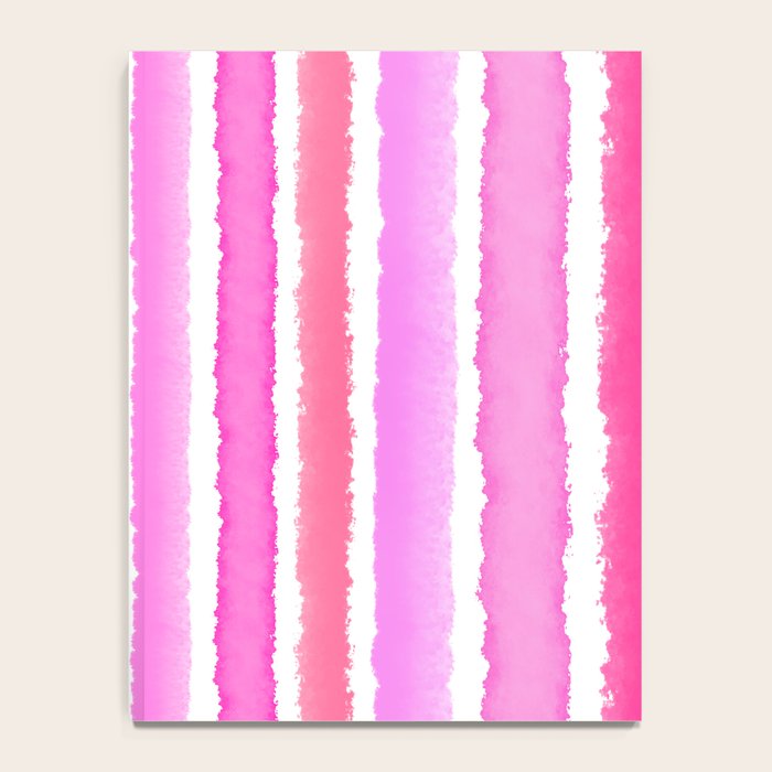 Wide Watercolour Stripes - Pink Notebook Gallery Image 4