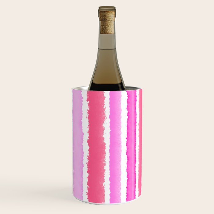 Wide Watercolour Stripes - Pink Wine Chiller Gallery Image 1