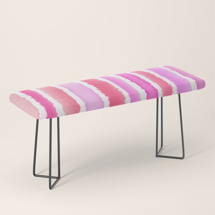 Wide Watercolour Stripes - Pink Bench Gallery Image 1