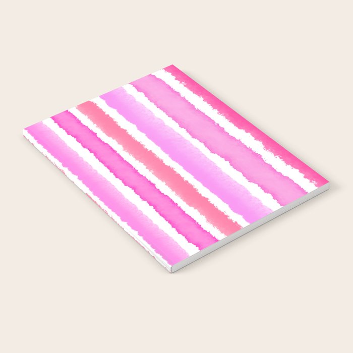 Wide Watercolour Stripes - Pink Notebook Gallery Image 2
