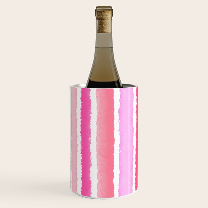 Wide Watercolour Stripes - Pink Wine Chiller Gallery Image 2