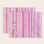 Wide Watercolour Stripes - Pink Placemat Gallery Image 1