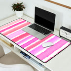 Wide Watercolour Stripes - Pink Desk Mat Gallery Image 2