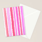 Wide Watercolour Stripes - Pink Stationery Card Gallery Image 2