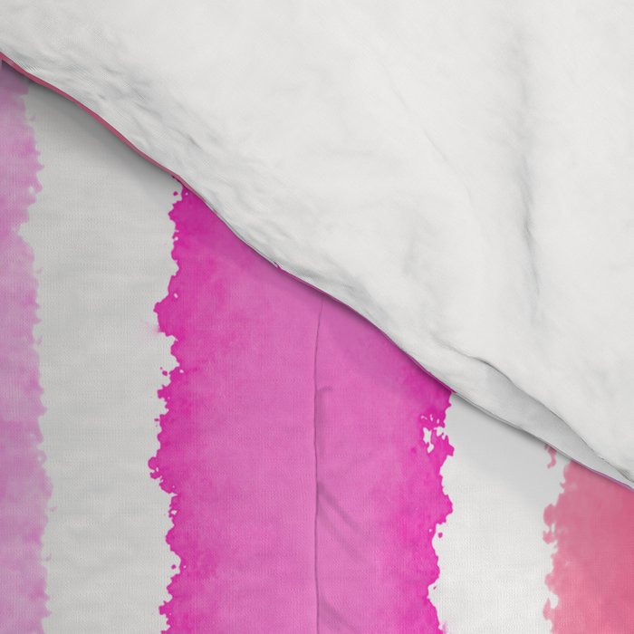 Wide Watercolour Stripes - Pink Comforter Gallery Image 4