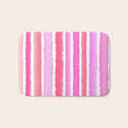 Wide Watercolour Stripes - Pink Bath Mat Gallery Image 1