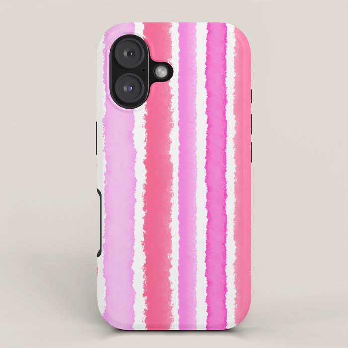 Wide Watercolour Stripes - Pink iPhone Case