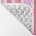 Wide Watercolour Stripes - Pink Bath Mat Gallery Image 2