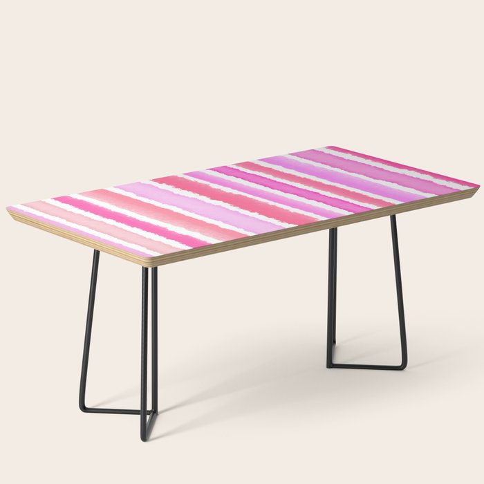 Wide Watercolour Stripes - Pink Coffee Table Gallery Image 1