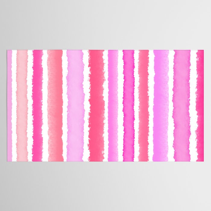 Wide Watercolour Stripes - Pink Tablecloth Gallery Image 2