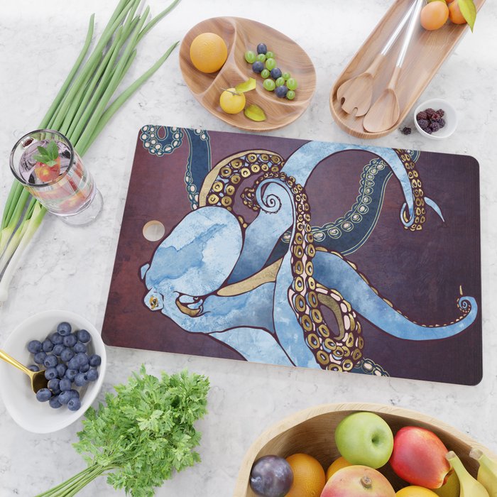 Metallic Octopus III Cutting Board Gallery Image 2