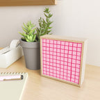 Hot Pink on Blush Checkered Grid Mini Art Print Gallery Image 2