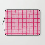 Hot Pink on Blush Checkered Grid Laptop Sleeve Gallery Image 1