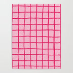 Hot Pink on Blush Checkered Grid Poster Gallery Image 4