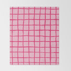 Hot Pink on Blush Checkered Grid Throw Blanket Gallery Image 2