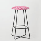 Hot Pink on Blush Checkered Grid Stool Gallery Image 1