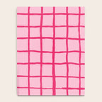 Hot Pink on Blush Checkered Grid Notebook Gallery Image 4