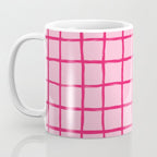 Hot Pink on Blush Checkered Grid Coffee Mug Gallery Image 3
