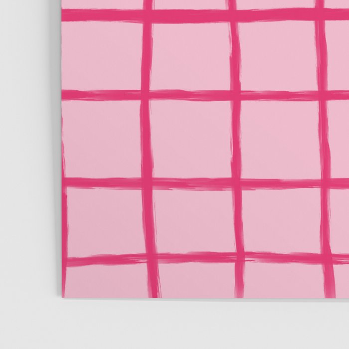 Hot Pink on Blush Checkered Grid Poster Gallery Image 3