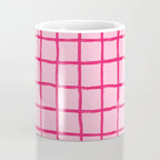 Hot Pink on Blush Checkered Grid Coffee Mug Gallery Image 4