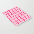 Hot Pink on Blush Checkered Grid Notebook Gallery Image 2