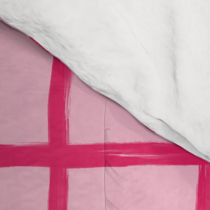 Hot Pink on Blush Checkered Grid Comforter Gallery Image 4