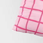 Hot Pink on Blush Checkered Grid Pillow Sham Gallery Image 4