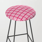 Hot Pink on Blush Checkered Grid Stool Gallery Image 2