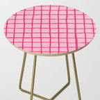 Hot Pink on Blush Checkered Grid Side Table Gallery Image 2