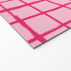 Hot Pink on Blush Checkered Grid Welcome Mat Gallery Image 2
