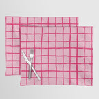 Hot Pink on Blush Checkered Grid Placemat Gallery Image 1