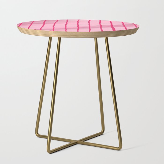 Hot Pink on Blush Checkered Grid Side Table Gallery Image 1