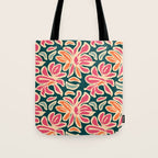 Abstract vintage flower art pattern Tote Bag Gallery Image 1