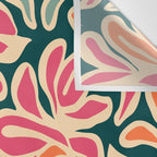Abstract vintage flower art pattern Wall Tapestry Gallery Image 3