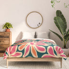 Abstract vintage flower art pattern Comforter Gallery Image 3